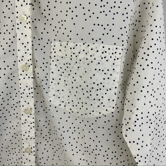 MADEWELL White and Black Polka Dot Scatter Ex-Boyfriend Oversized Button Down - Picture 5 of 12